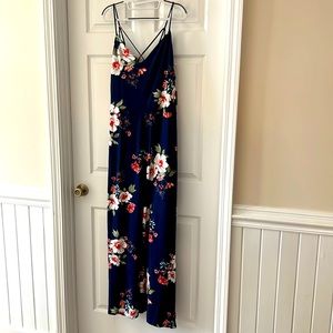 Navy floral maxi dress